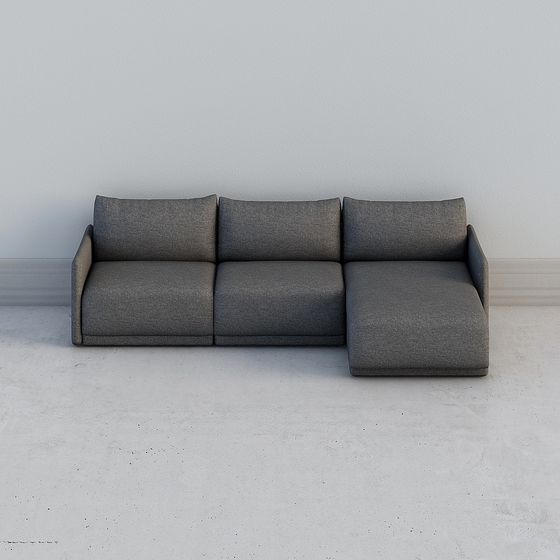 "Hansen- Гостиная _M206_ Диван (Углы, Вентиляторные подлокотники) - Классический серый"