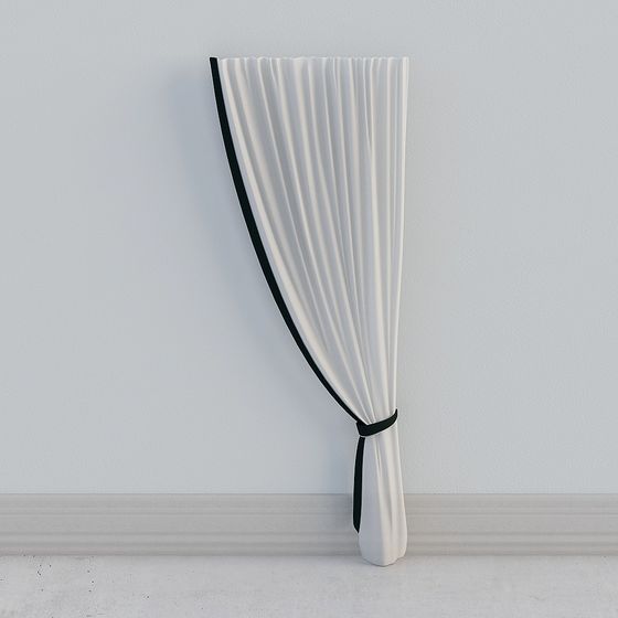 Elegant Flowing Curtain 3D model