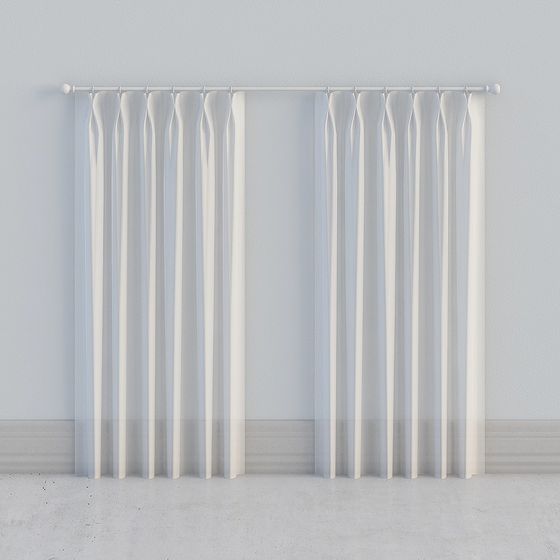 Elegant Flowing Curtain 3D model