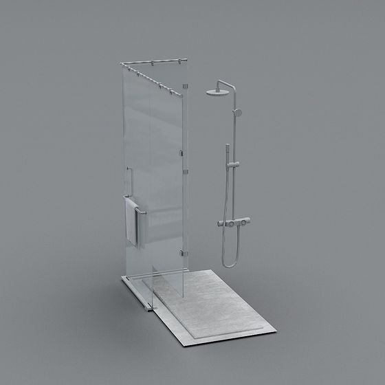 Modern Minimalist Shower Room 3D model