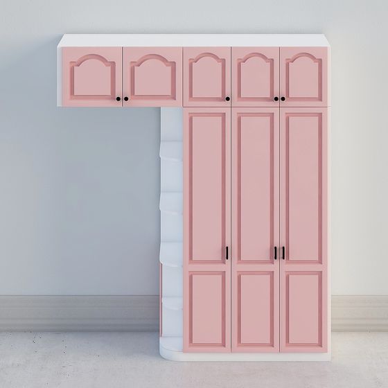 Stylish Pink Storage Cabinet 3D model for Creative Projects