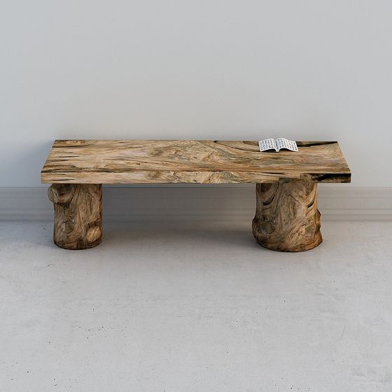 Root Bench 3D model - Modern Minimalist Design