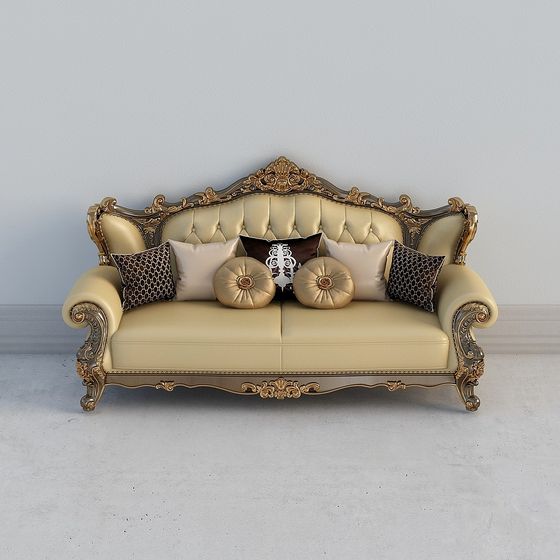 Luxurious Low-Poly Sofa 3D model