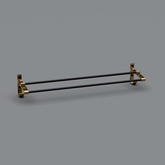 Elegant Double Bar Towel Rack 3D model