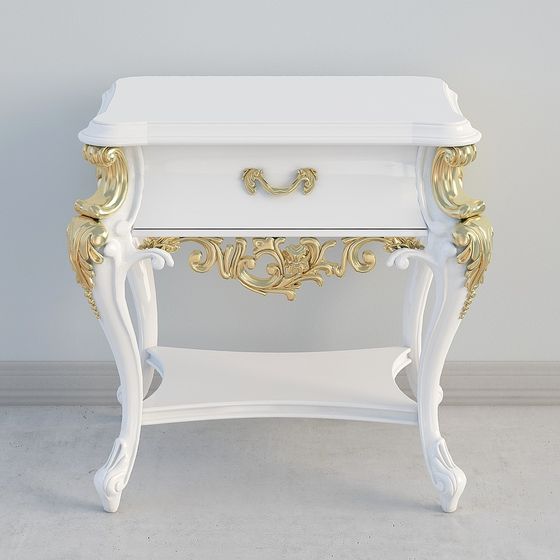 ヨーロピアン - ライトラグジュアリー - ベッドサイドテーブル 191112