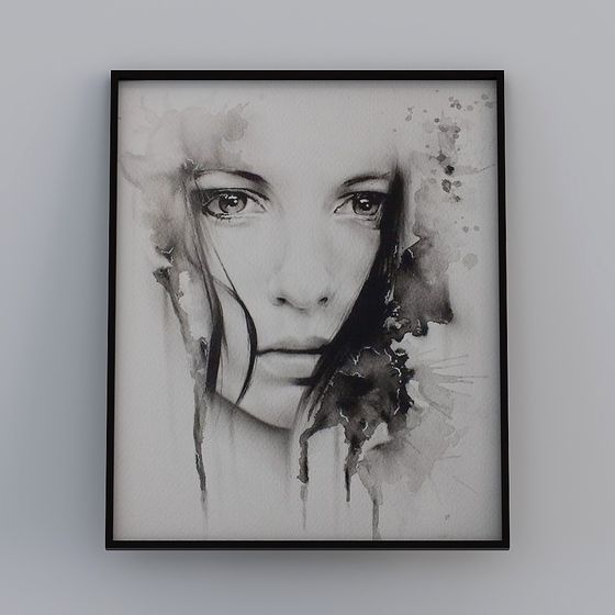 Low Poly Ink Painting Style 3D Model