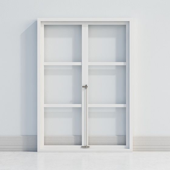 Modern Minimalist Glass Sliding Door 3D model