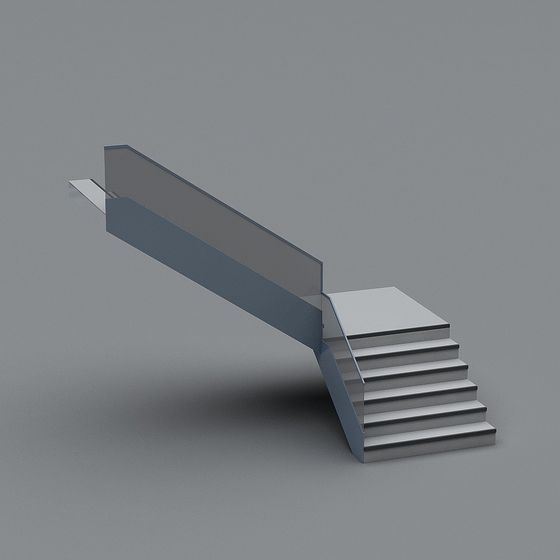 Sleek Industrial Staircase 3D Model for Creative Projects