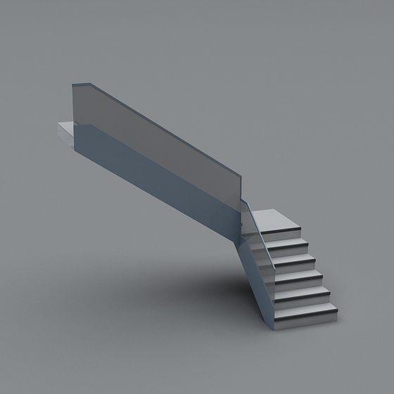 Stylish Gray Staircase 3D Model for Modern Spaces
