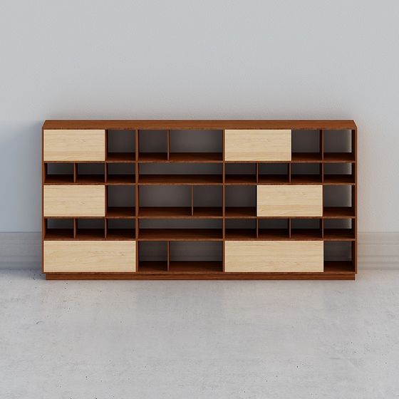 Stylish Modular Bookshelf 3D model for Versatile Spaces