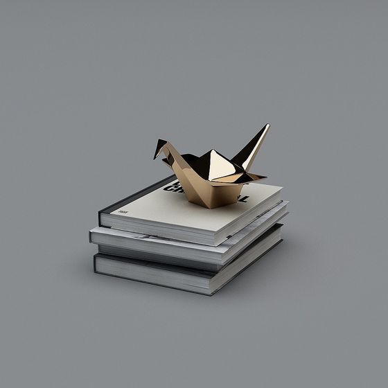 Elegant Low-Poly Origami Crane 3D model