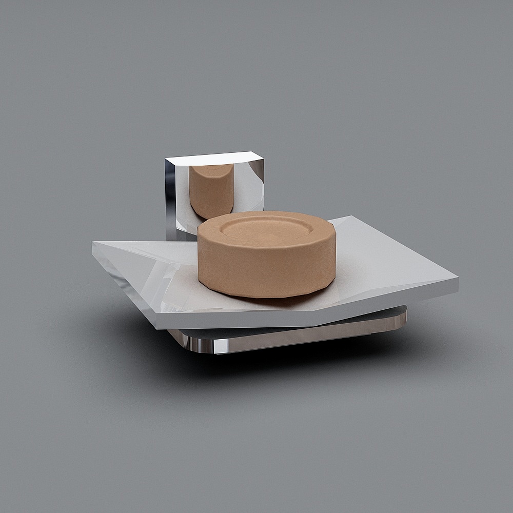 Modern Geometric Low-Poly 3D Model