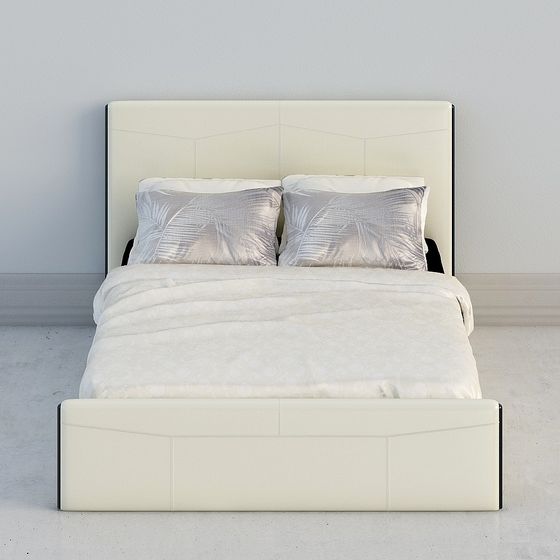 Elegant Low-Poly Bed 3D model for Modern Interiors