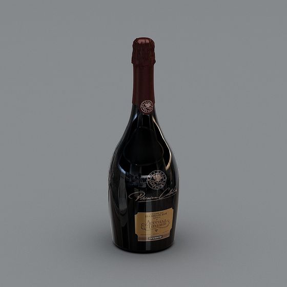 Elegant Champagne Bottle 3D model