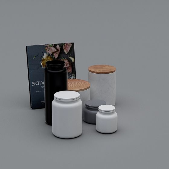 Minimalist Storage Jars 3D model