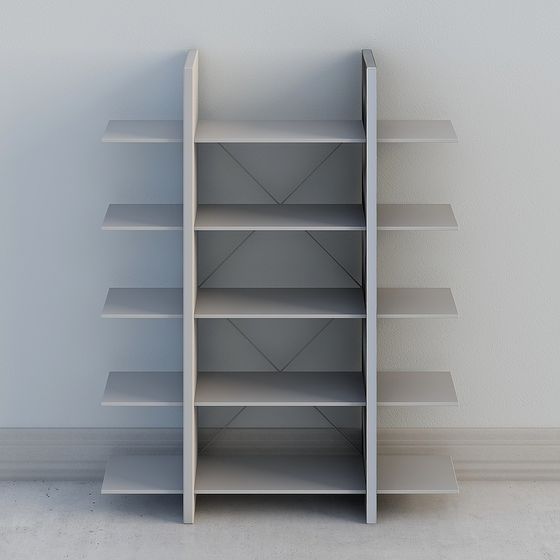 Gray Cabinet Rack 3D Model for Stylish Storage