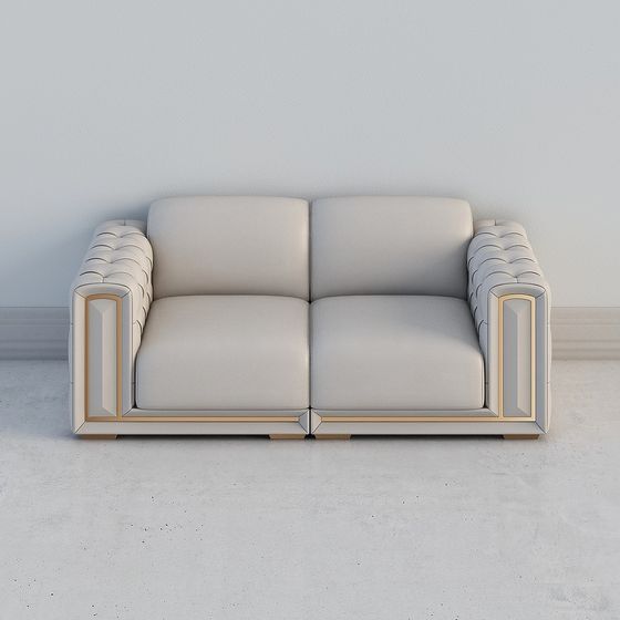 Elegant Low-Polygon Sofa 3D Model