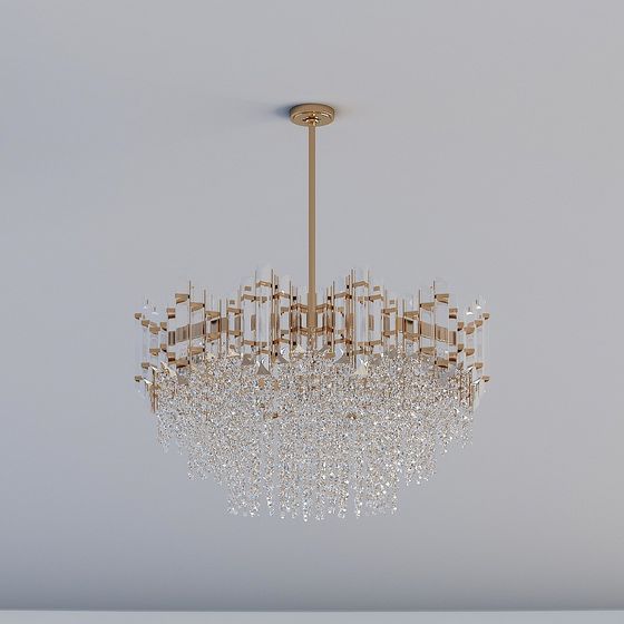 Glamorous Crystal Chandelier 3D model