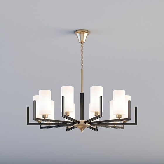 Elegant Low-Polygon Chandelier 3D model