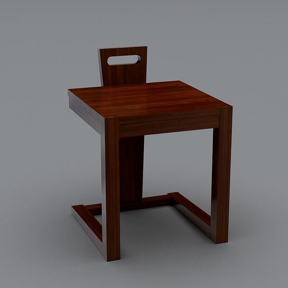 Campus Small Desk and Chair 3D model