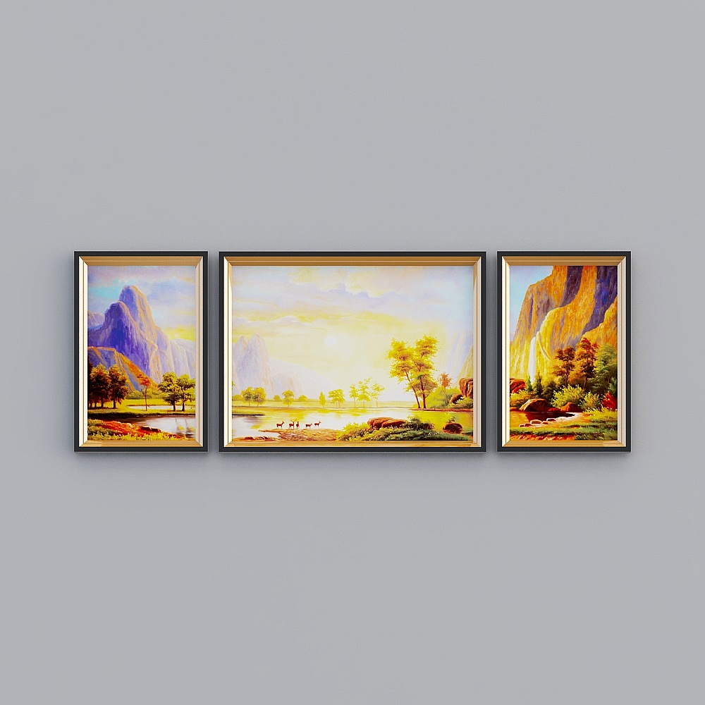 Glorious Fine Painting - Simple Modern-GF-7573-1-2-3-Landscape Decoration Painting