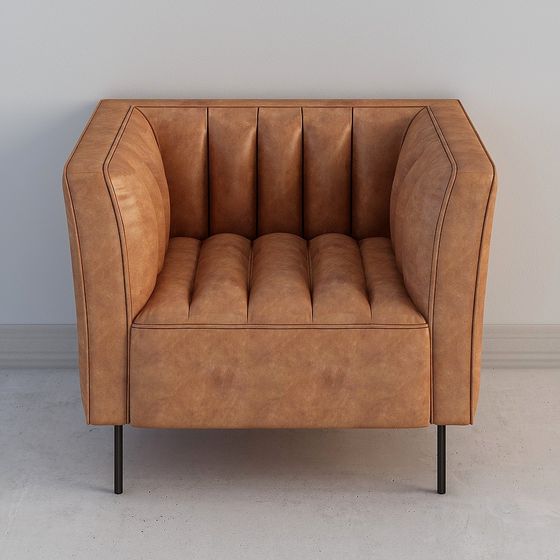 Elegant Leather Sofa 3D model for Stylish Interiors