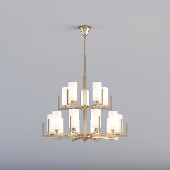 Stylish Low-Polygon Chandelier 3D model for Modern Interiors