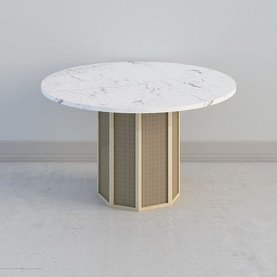 Modern Marble Round Table 3D model