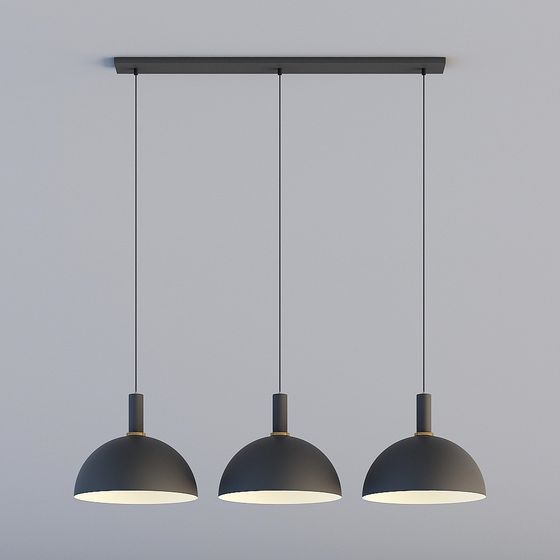 Black and Earth Color Chandelier 3D Model for Modern Lighting