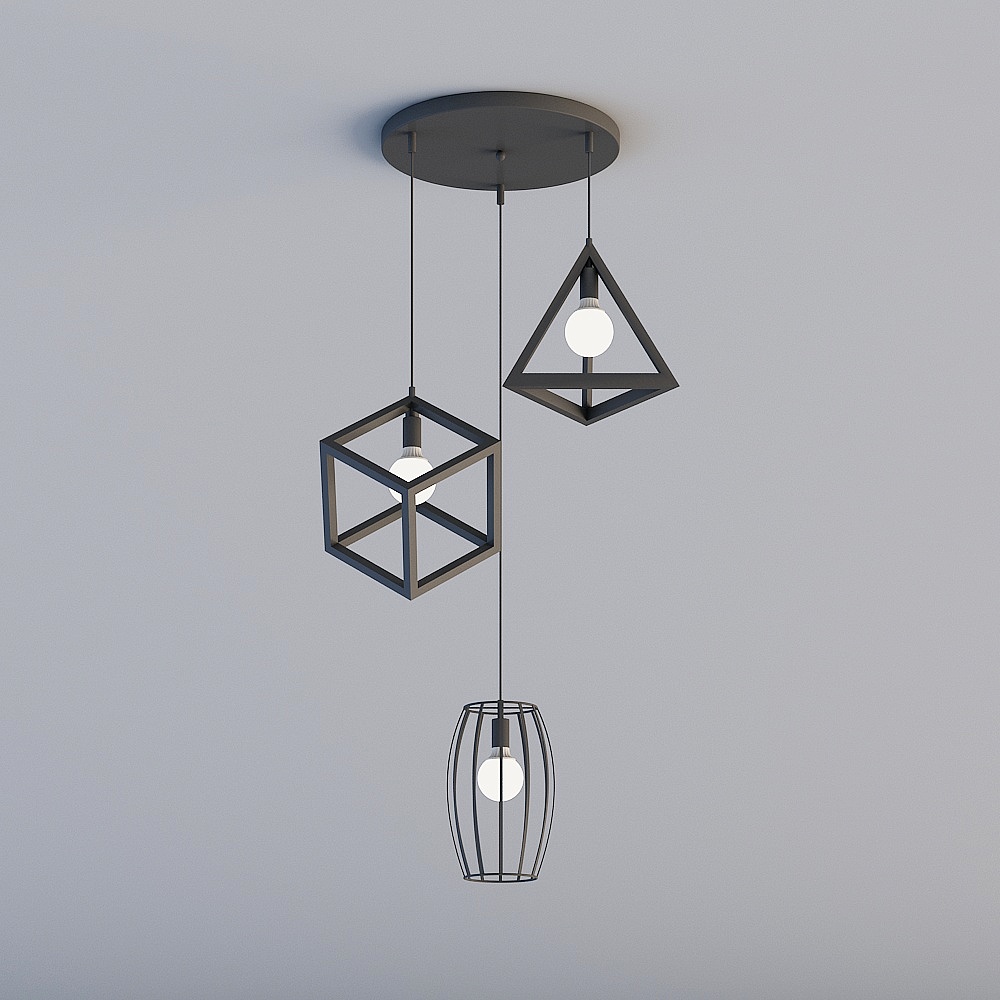 3D Lights - ZE-Nordic Postmodern Workwear Restaurant Bedroom Children's Room Chandelier-3072-3