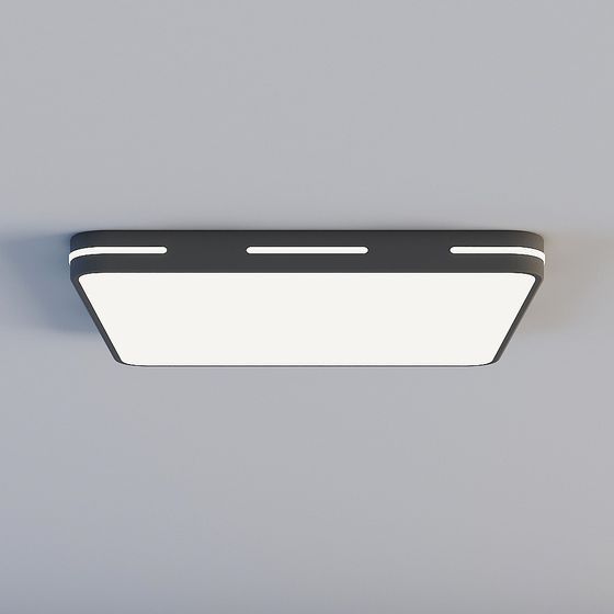 Elegant Rectangular Ceiling Light 3D model for Interiors