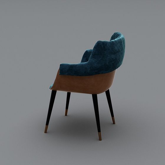 Velvet Lounge Chair 3D model
