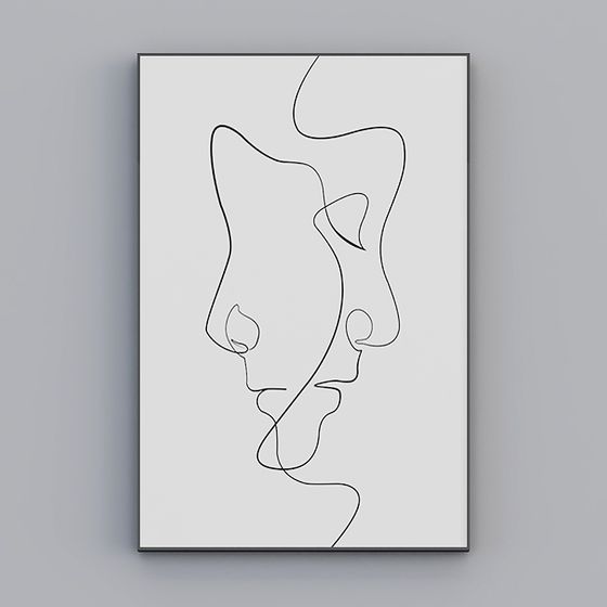 Abstract Contour 3D Model Design