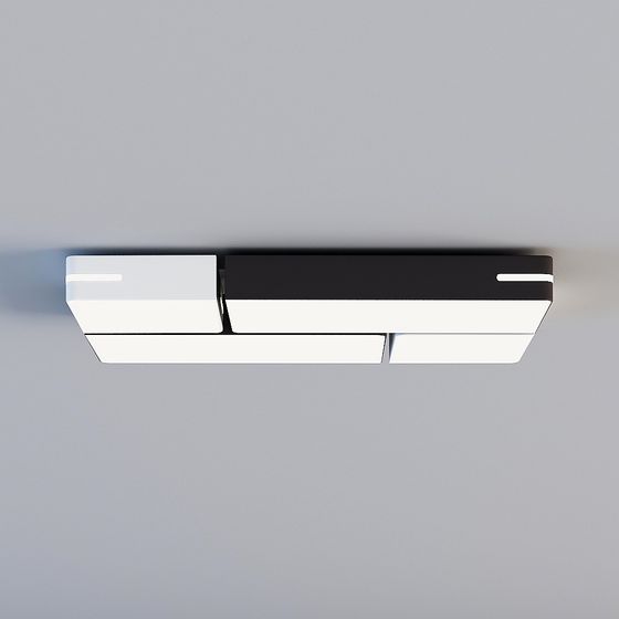 Modern Ceiling Light 3D Model in Black