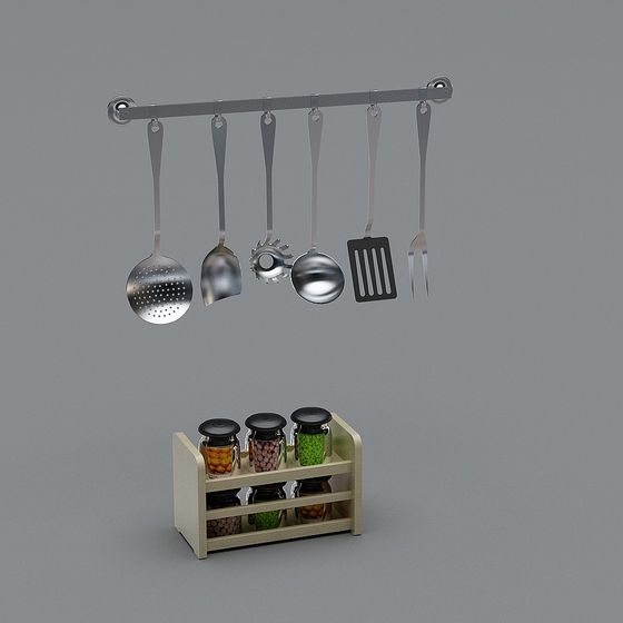 Elegant Low-Poly Kitchen Utensils 3D model