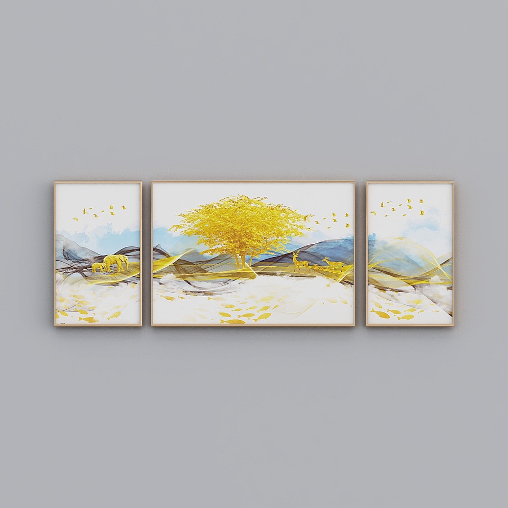 Glorious Fine Painting - Simple Modern -L-11626-1-2-3-Landscape Decoration Painting