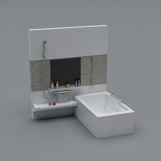 Black Bathtub 3D Model for Modern Bathrooms