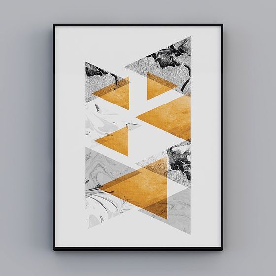 Abstract Triangle Frame 3D model for Modern Design