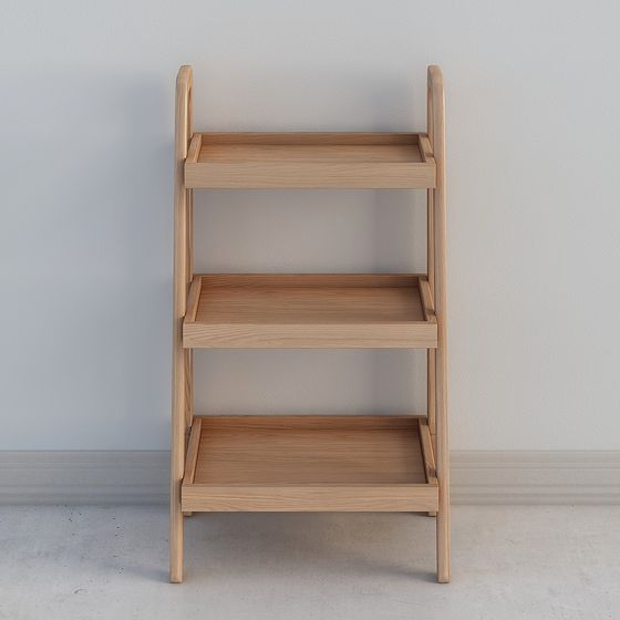 Stylish Wooden Bookshelf 3D model