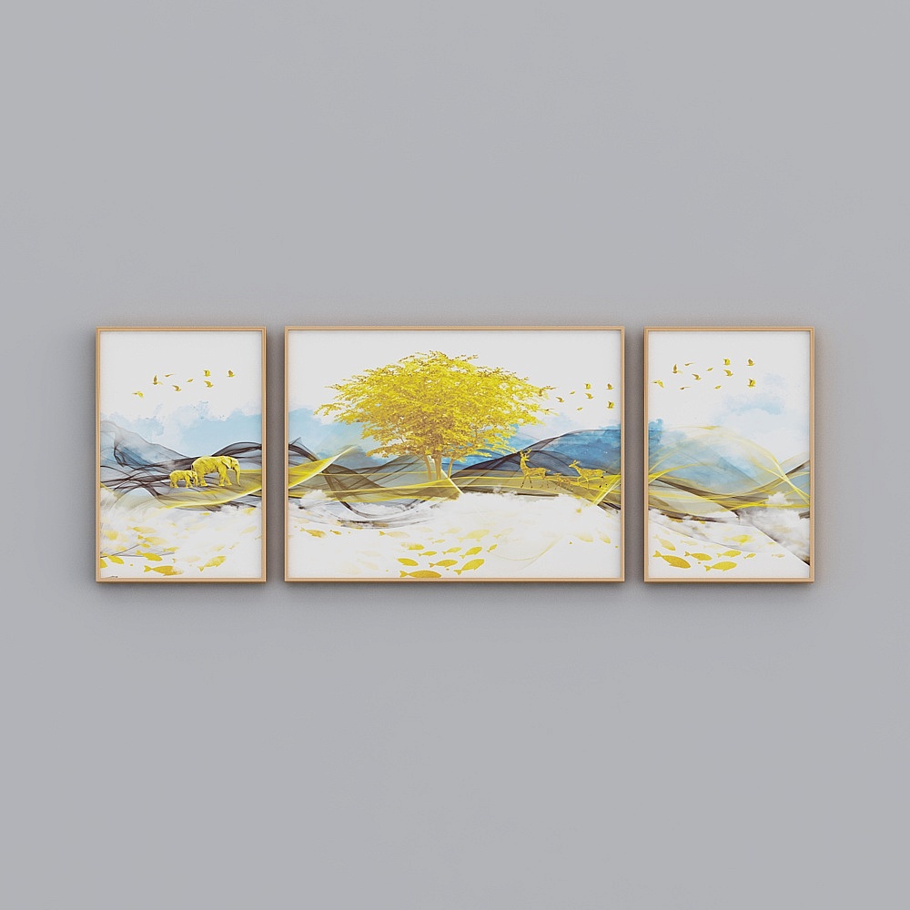 Glorious Fine Painting - Simple Modern -L-11626-1-2-3-Landscape Decoration Painting