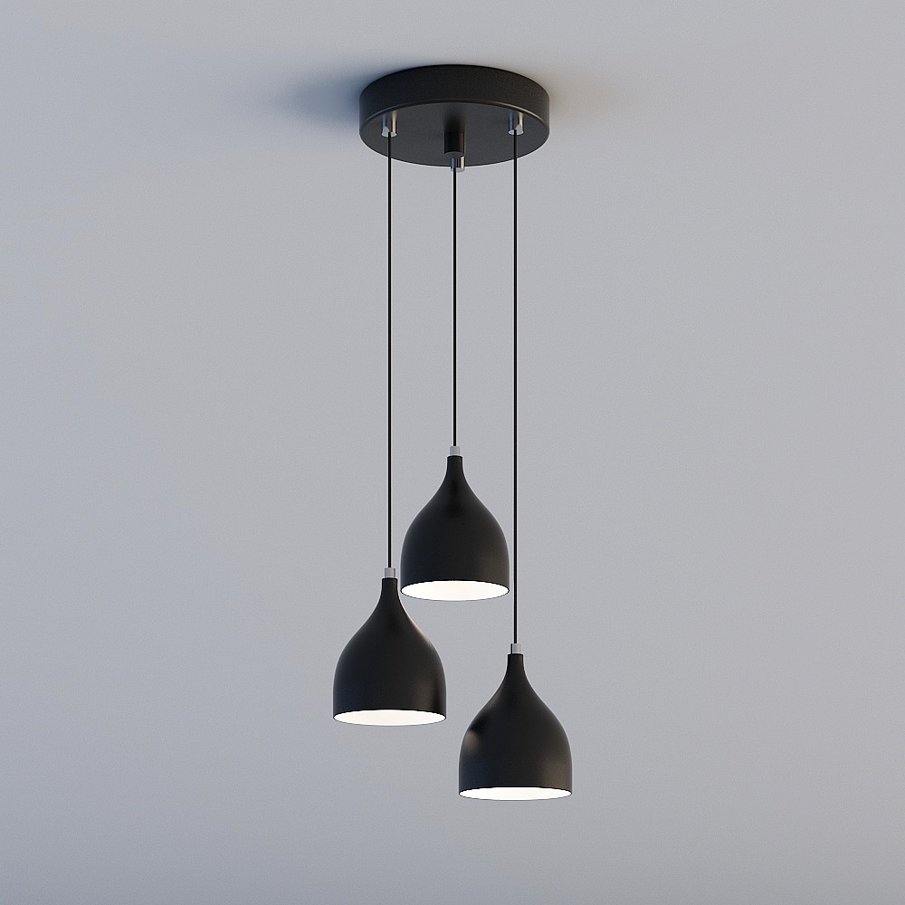 3D lights are all ZE-Nordic Modern Minimalist Restaurant Bedroom Iron Chandelier-494-3-Black