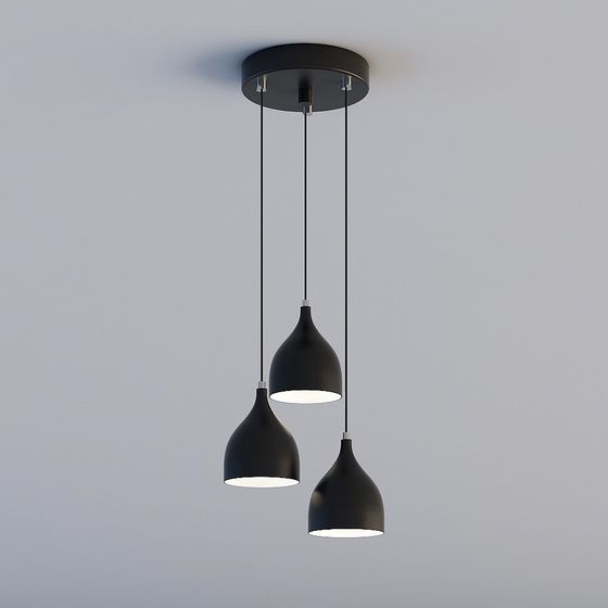 Stylish Suspended Lighting Fixture 3D model