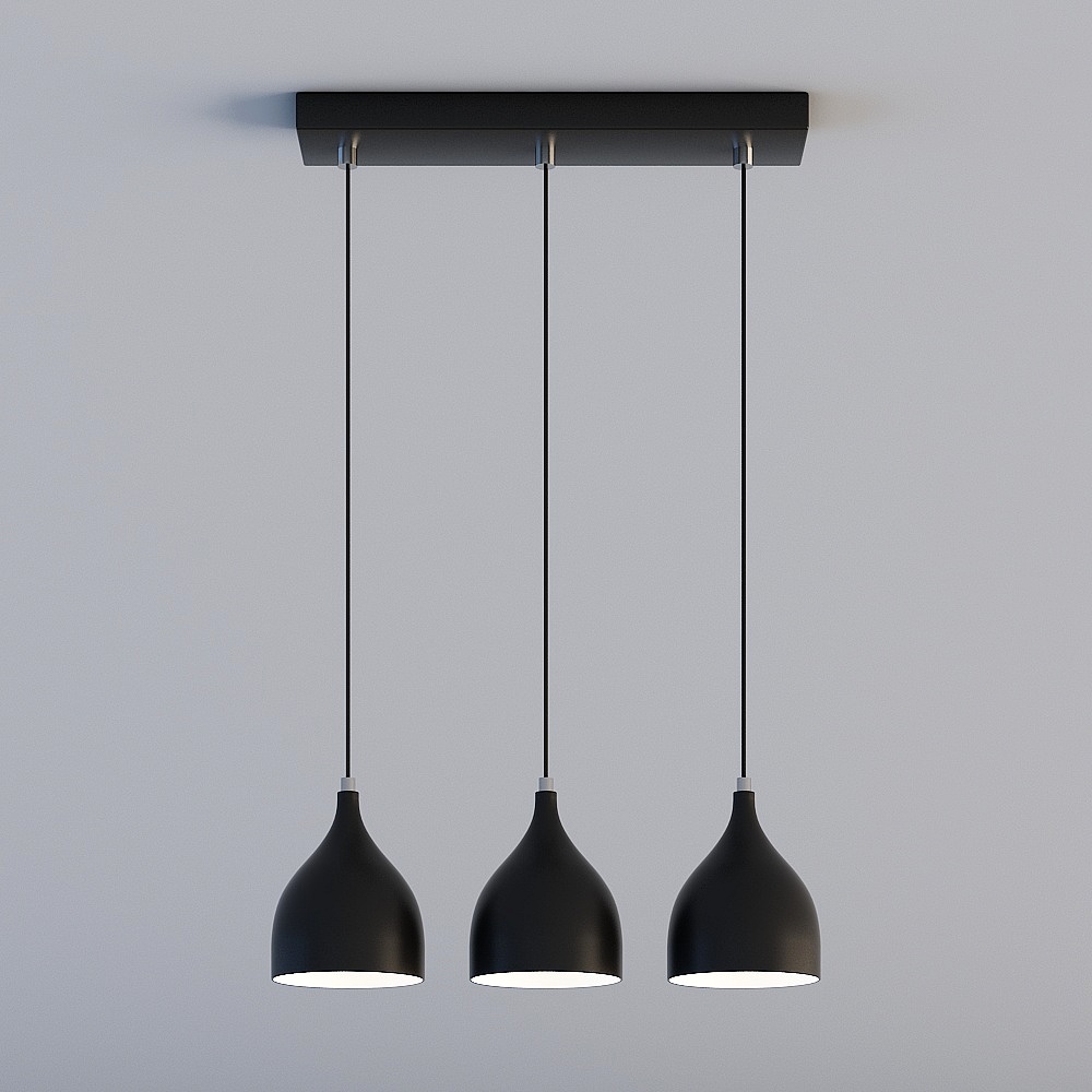 3D lights are all ZE-Nordic Modern Minimalist Restaurant Bedroom Iron Chandelier-494-3-Long Plate-Black