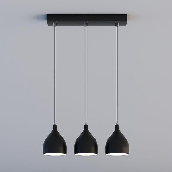Stylish Triangular Hanging Light 3D model for Modern Spaces