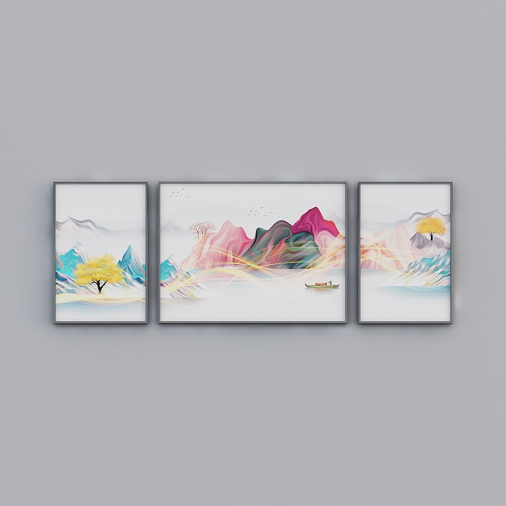 Glorious Fine Painting - Simple Modern - L-25160-1-2-3-Landscape Decoration Painting