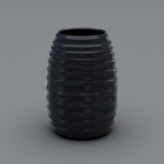 Rounded Ribbed Vase 3D model