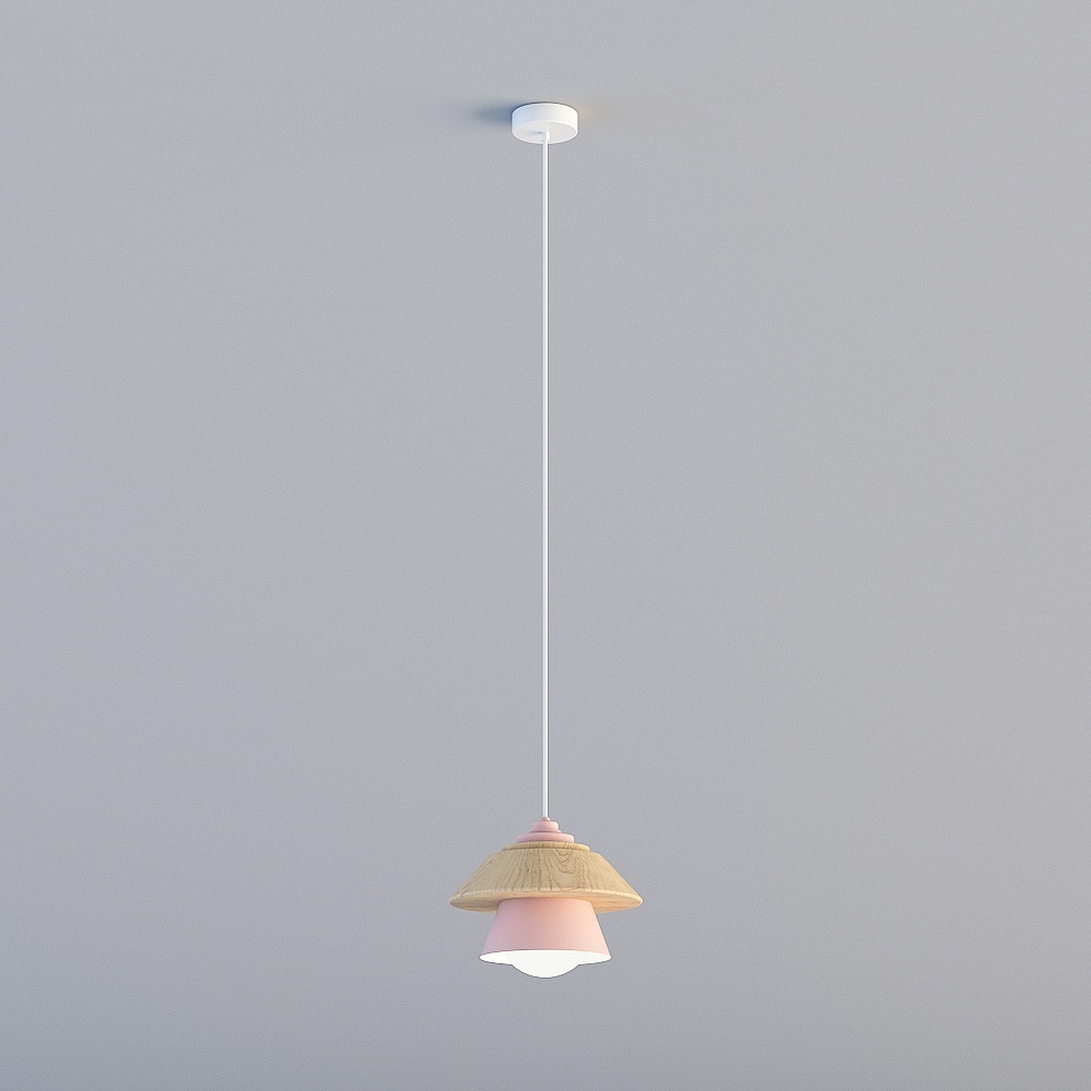 3D lights are all ZE-Nordic Postmodern Minimalist Cafe Wood Iron Pink Single Head Chandelier-955-1