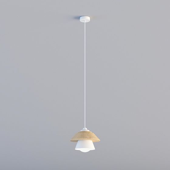 Toàn bộ đèn 3D là ZE-Nordic Đèn chùm cafe trắng gỗ sắt đơn - 955-1