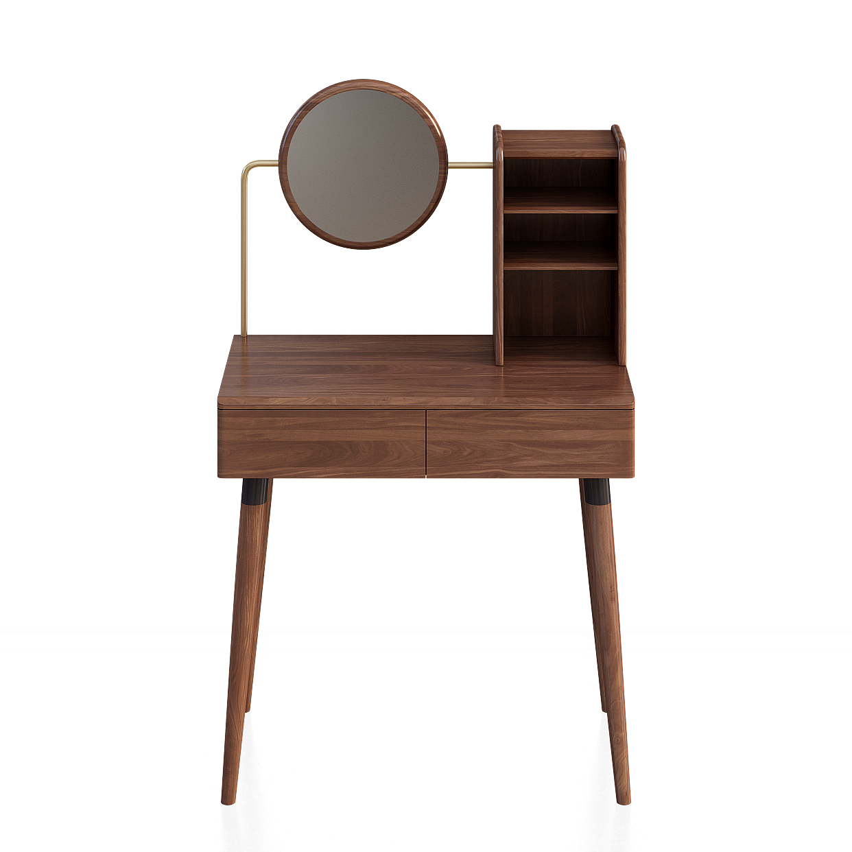 Elegant Modern Vanity Table 3D Model – Wood and Metal