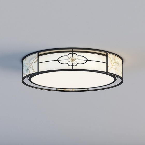 Elegant Round Pendant Light 3D model